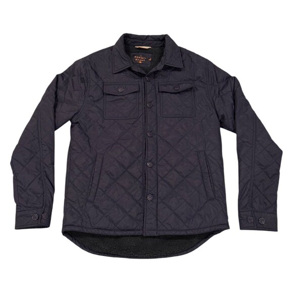 The Normal Brand Quilted Jacket Shacket Men M Navy Sherpa Fleece Gorpcore Luxury - Picture 1 of 6